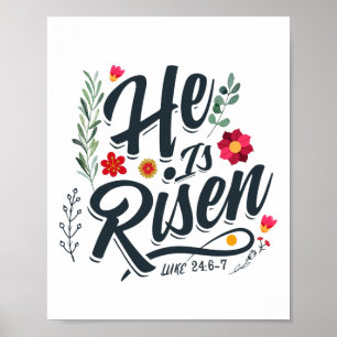 Poster Il Est Ressuscité Religieux Pâques Résurrection Ch