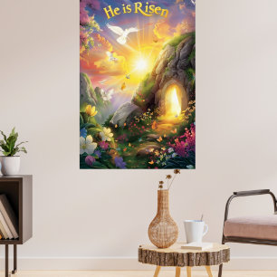 Poster Il est ressuscité — Résurrection de Pâques —  Luc 