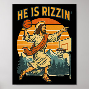 Poster Il Est Ressuscité Rizzin Pâques Foi Chrétienne Jés