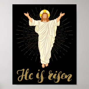 Poster Il est ressuscité Rizzin' Pâques Jésus foi chrétie