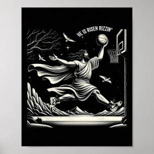 Poster Il Est Ressuscité Rizzin' Pâques Jésus Foi Chrétie