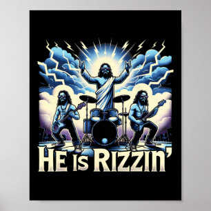 Poster Il est Rizzin' Christian Bynd Jésus a Rizzen Happ