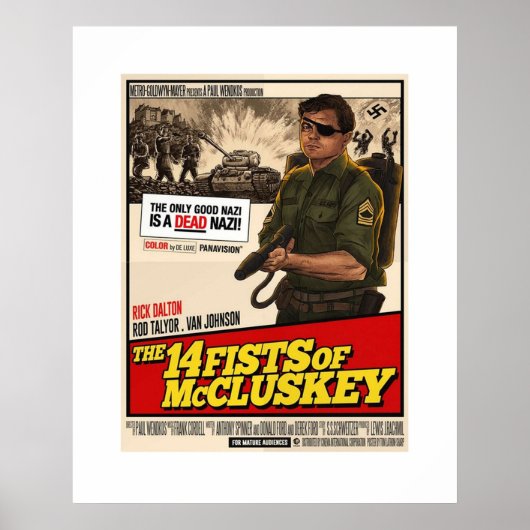 Poster Il était une fois à hollywood 14 poings de Mclusk (Devant)