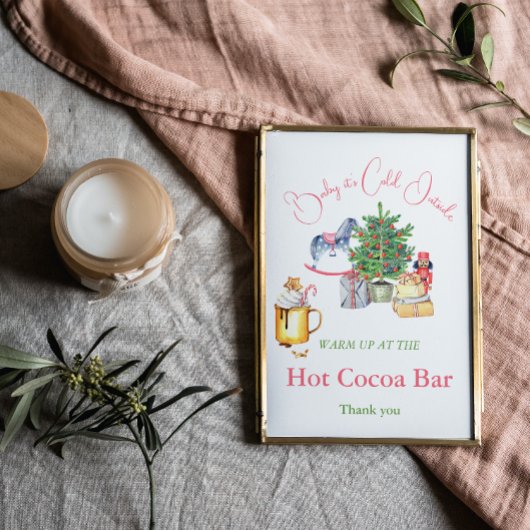 Poster Il fait froid à l'extérieur du Baby shower de bar