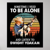 Poster Il faut être seul et écouter Dwight Yoakam Retro (Devant)