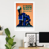 Poster Il faut un homme pour remplir un uniforme - Marine (Bureau à domicile)
