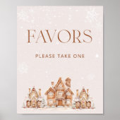 Poster Il faut un village Baby shower d'hiver Faveurs (Devant)