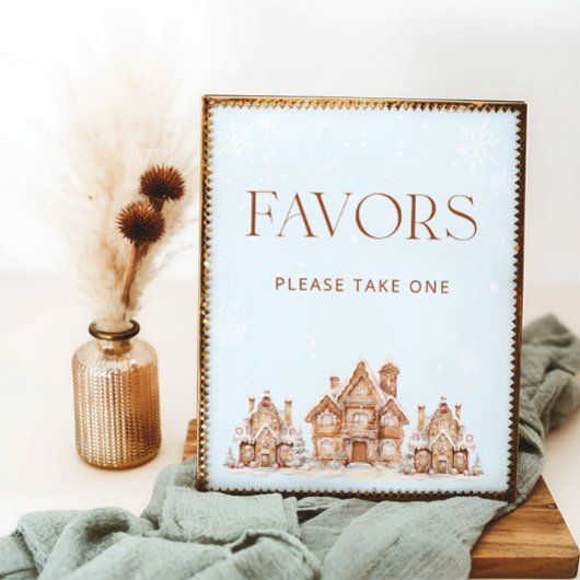 Poster Il faut un village Baby shower d'hiver Faveurs