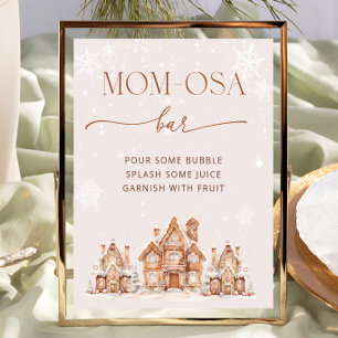 Poster Il faut un Village Baby shower d'hiver Maman-osa B
