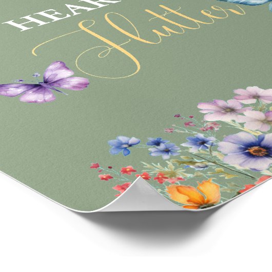 Poster Il me donne des papillons Fleur sauvage Fête des m (Coin)