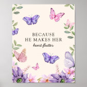 Poster Il me donne des papillons Fleur sauvage Fête des m (Devant)