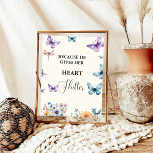 Poster Il me donne des papillons Fleur sauvage Fête des m