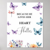 Poster Il me donne des papillons Fleur sauvage Fête des m (Devant)