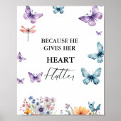 Poster Il me donne des papillons Fleur sauvage Fête des m (Devant)