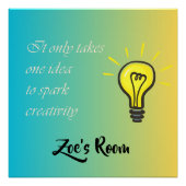 Poster Il ne prend qu'une idée - nom modifiable Glossy (Devant)