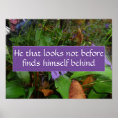 Poster Il ne regarde pas avant la sagesse dire (Devant)