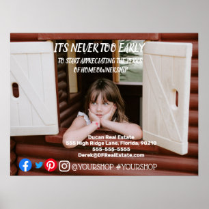 Poster Il n'est jamais à l'avance de la carte postale de 