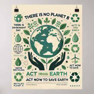Poster Il n'y a pas de planète B - Agissez maintenant pou