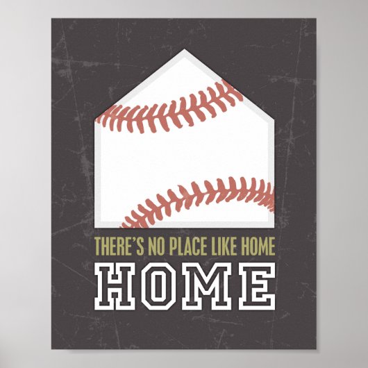 Poster IL N'Y A PAS D'ENDROIT COMME HOME Baseball Print (Devant)