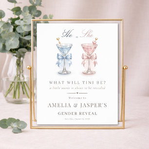 Poster Il ou Elle Ruban Rose et Bleu Révélation du Sexe d