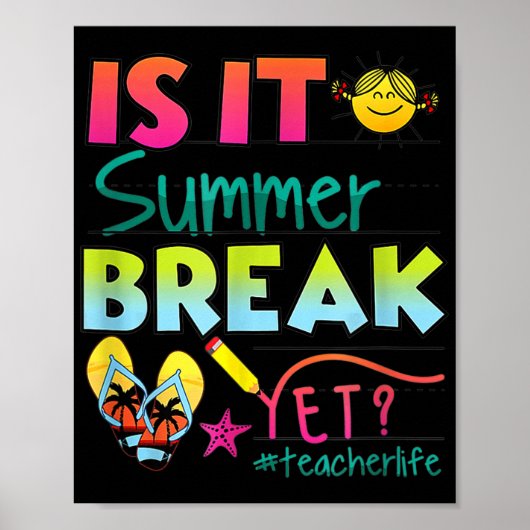 Poster Il Pause Été Pourtant Appréciation De L'Enseignant (Devant)