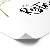 Poster Il Restaure Mon Âme Bleu Floral Bible Verse (Coin)