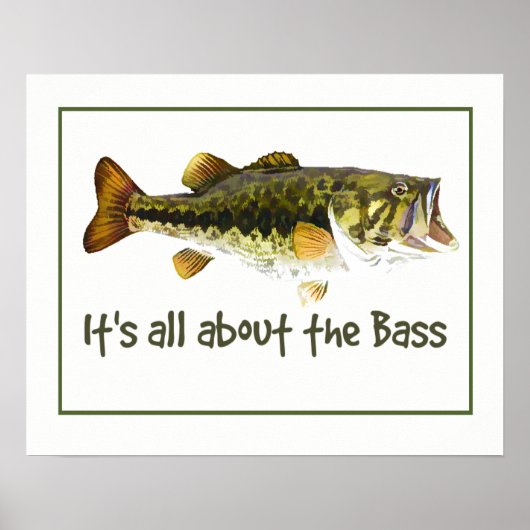 Poster Il s'agit de la Citation de pêche amusante de bass (Devant)