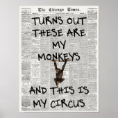 Poster Il S'Avère Que Ce Sont Mes Singes Drôle Journal (Devant)