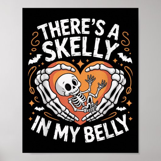 Poster Il Skelton Dans Mon Ventre Skeleton Femmes Hallowe (Devant)