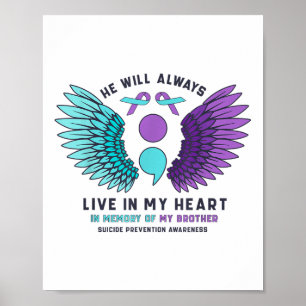 Poster Il Vivra Toujours Dans Mon Cœur Prévention du Suic