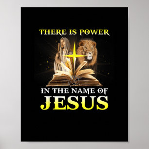 Poster Il Y A Pouvoir Au Nom De Jésus Lion Chrétien