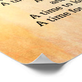 Poster Il y a un temps pour tout Ecclésiaste 3 1-8 (Coin)