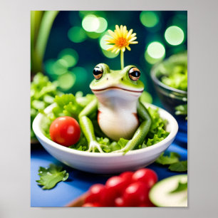 Poster Il Y A Une Grenouille Dans Ma Salade
