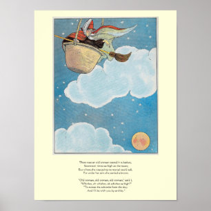 Poster Il y avait une vieille femme jetée dans un panier,