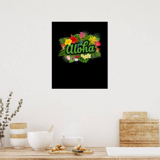 Poster Île Aloha Hawaï (Cuisine)
