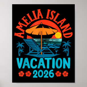 Poster Île Amelia Floride 2026 Vacances Plage Été V
