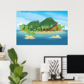 Poster Île au trésor tropical (Bureau à domicile)