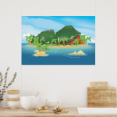 Poster Île au trésor tropical (Cuisine)