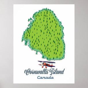 Poster Île Cornwallis, Canada Plan de voyage