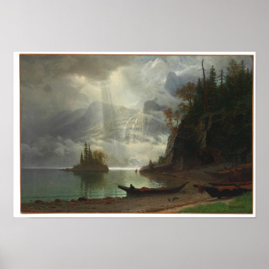 Poster Île dans le lac (huile sur toile) (Devant)