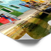 Poster Île de Burano près de Venise, Maisons Arc en Ciel (Coin)