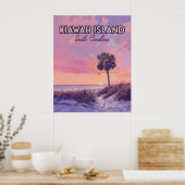 Poster Île de Kiawah Caroline du Sud Palmier (Cuisine)