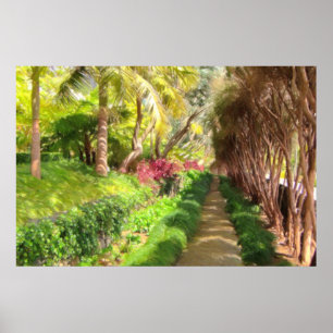 Poster Ile de Madère, promenade dans le jardin