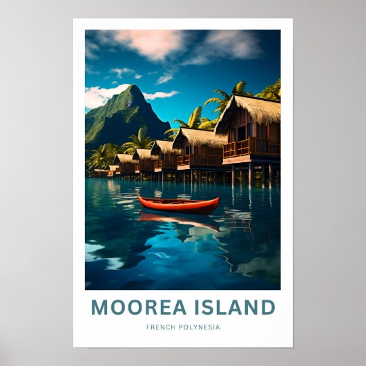 Poster Île de Moorea Polynésie française Imprimer (Devant)