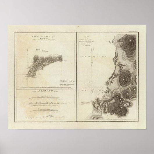 Poster Île de Pâques Chili (Devant)