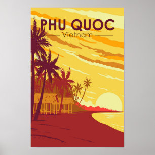 Poster Île de Phu Quoc Vietnam Voyage Art Rétro