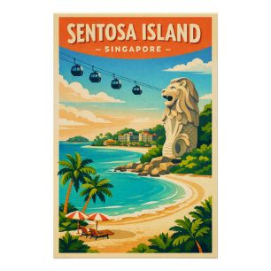 Poster Île de Sentosa, Singapour voyage