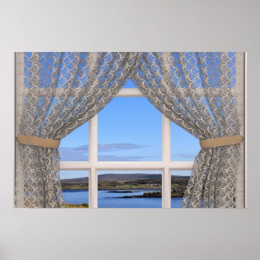 Poster Île de Skye (Écosse) Vue de fenêtre en trompe-l'œi (Devant)