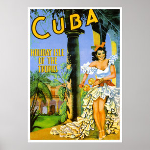 Poster Île de vacances du Cuba de l'affiche de voyage de
