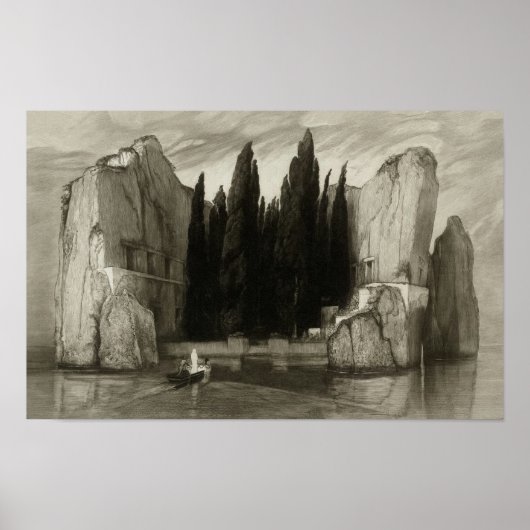 Poster Île des Morts - Böcklin Dark Art Imprimer (Devant)